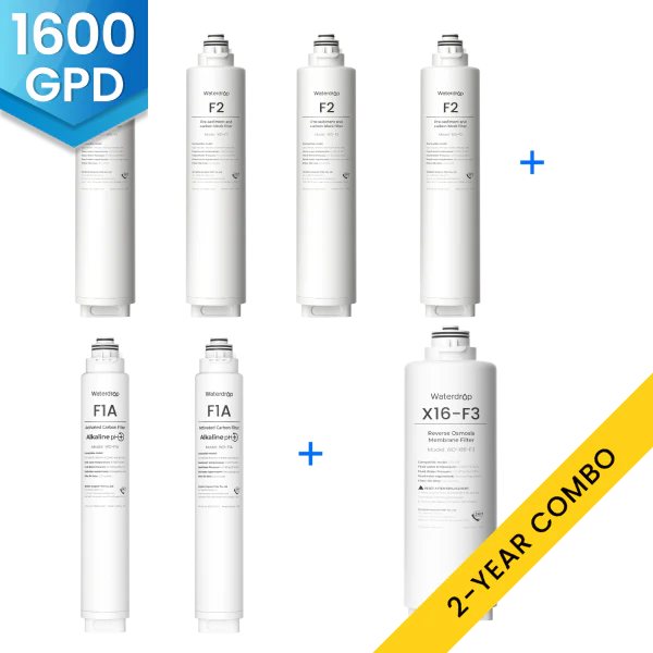 2 year Combo Set for Waterdrop X12/X14/X16 RO System Replacement Filter