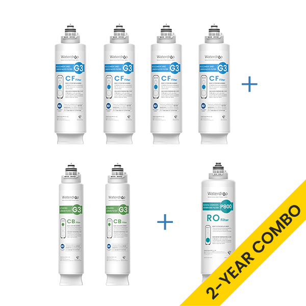 2 yrs Combo for Waterdrop G3/G3P600/G3P800 RO System Replacement Filters