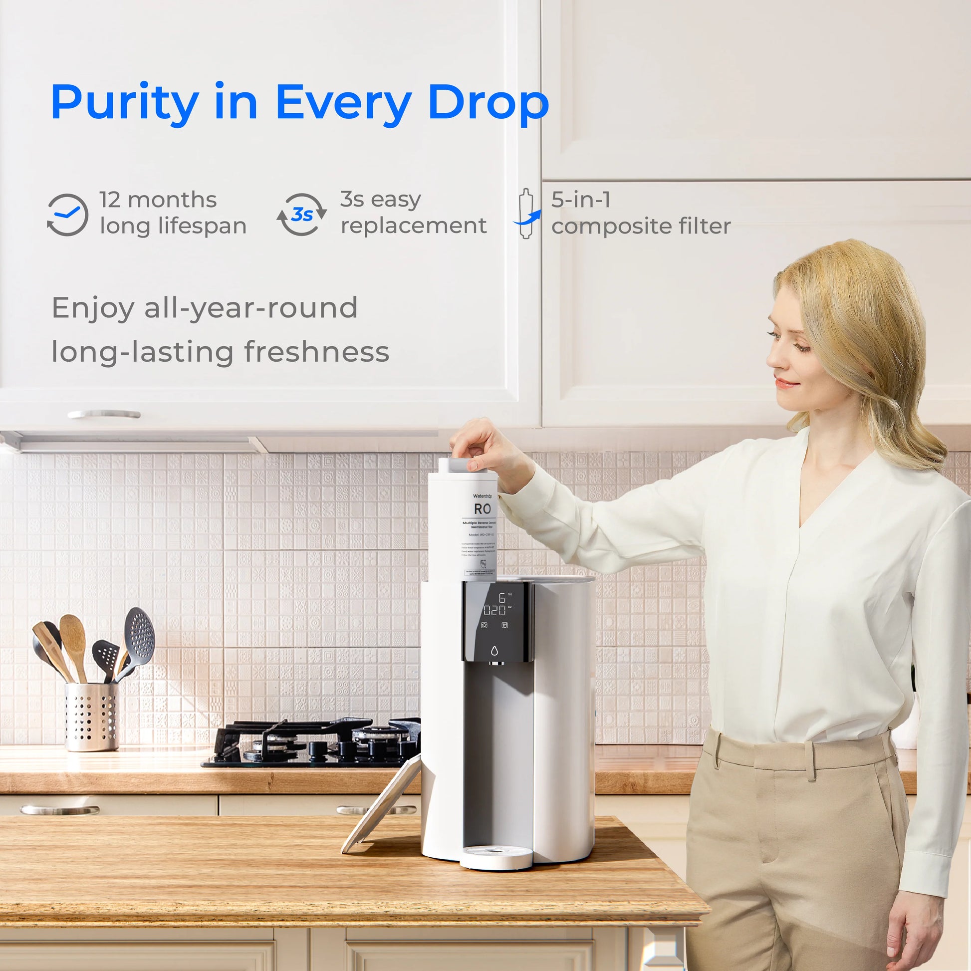 Waterdrop C1S Countertop CoreRO System 4 Heart Water waterdrop-c1s-countertop-corero-system-4-heart-water