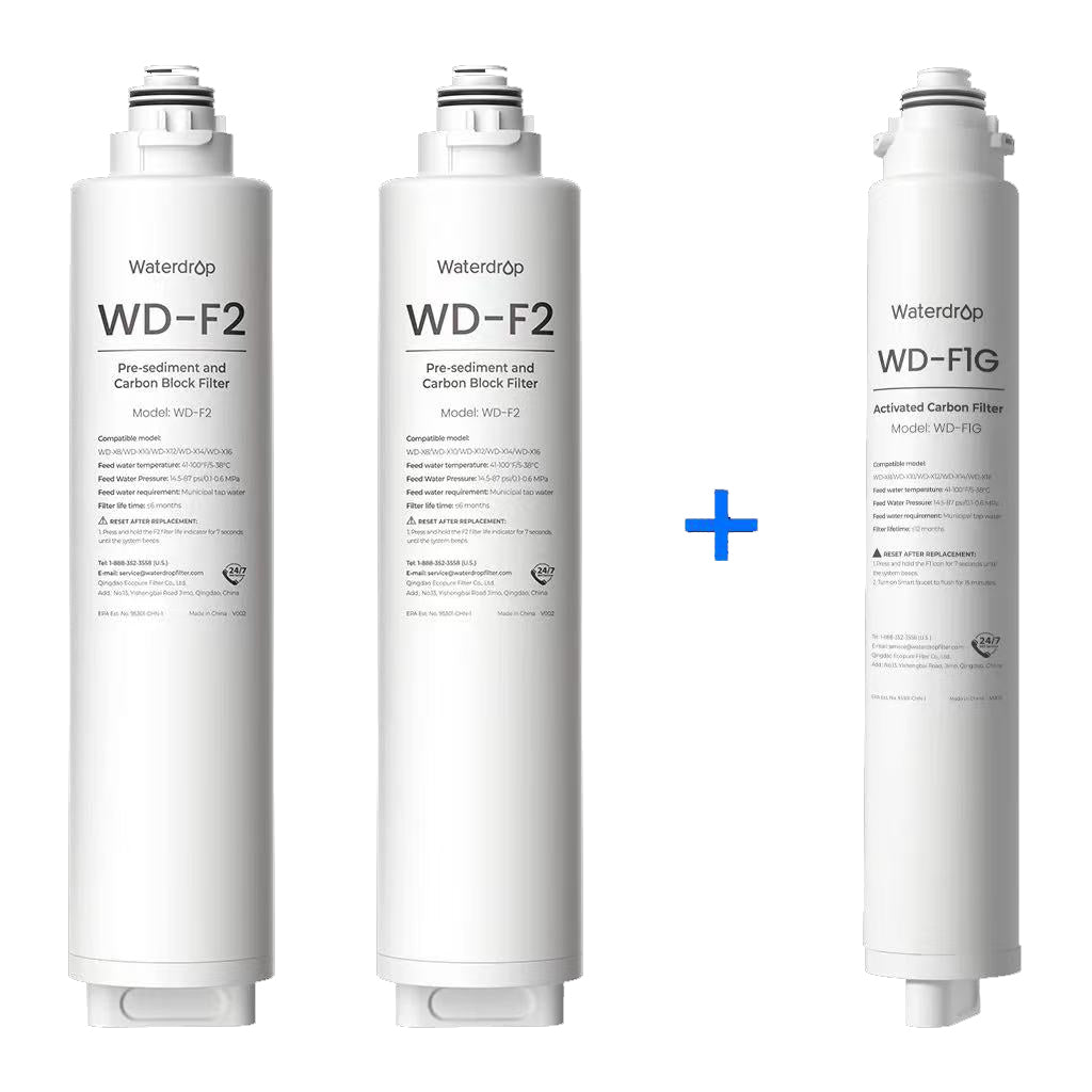 1 year Replacement Filter Combo Set for Waterdrop X8 RO System