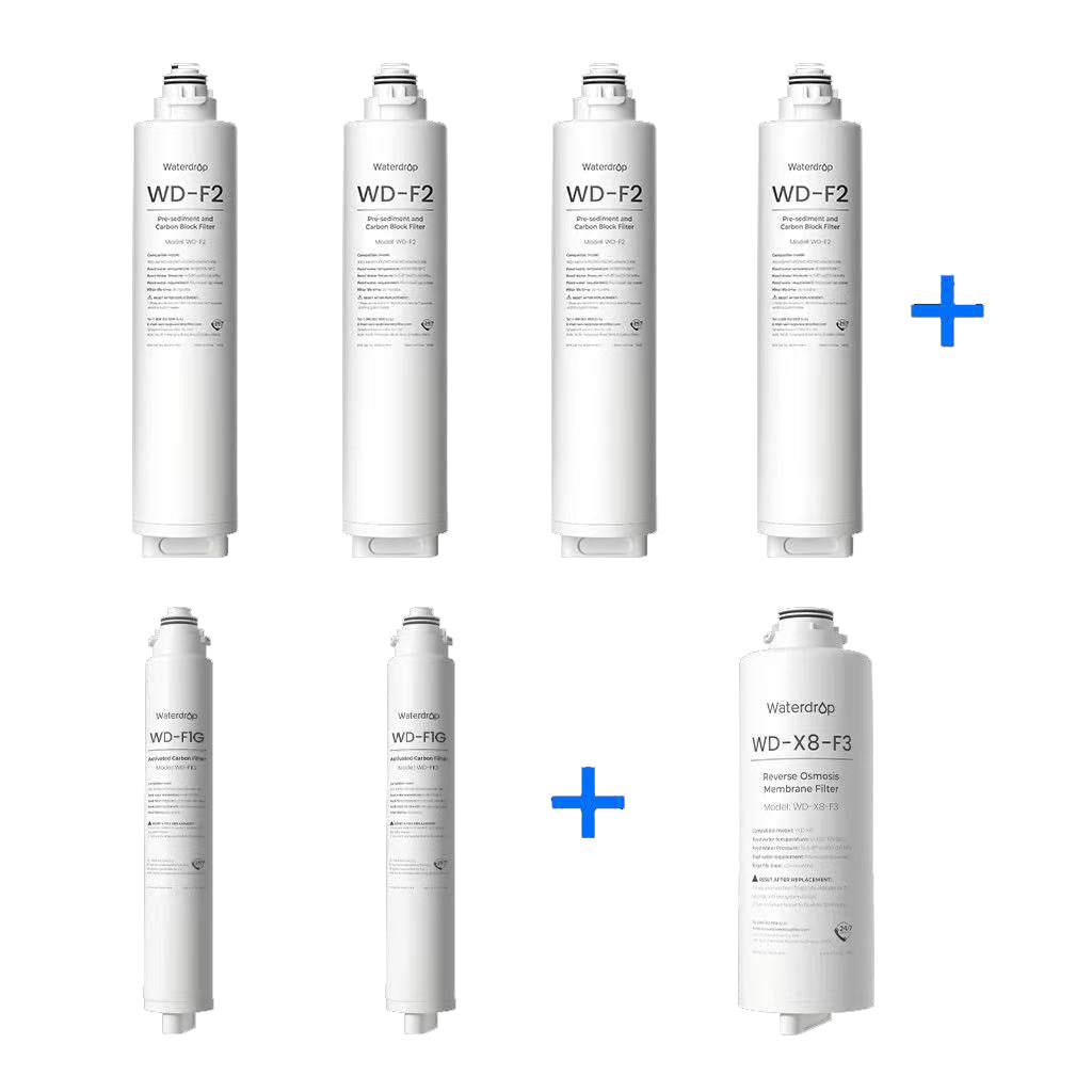 2 year Replacement Filter Combo Set for Waterdrop X8 RO System