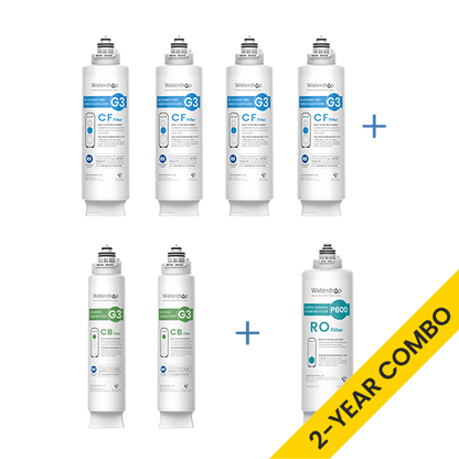 2 yrs Combo for Waterdrop G3/G3P600/G3P800 RO System Replacement Filters